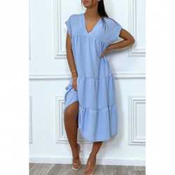 Robe turquoise longue et ample