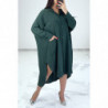 Robe chemise ample verte avec manches chauve-souris