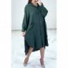 Robe chemise ample verte avec manches chauve-souris