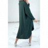 Robe chemise ample verte avec manches chauve-souris