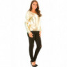 Pull manches longues Doré style retro brillant. WJ-3871