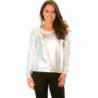 Pull manches longues Argenté style retro brillant. WJ-3871