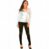 Pull manches longues Argenté style retro brillant. WJ-3871