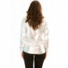 Pull manches longues Argenté style retro brillant. WJ-3871