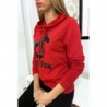 Pull sweat rouge logo Tik Tok