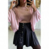 Magnifique pull rose manches en voile chauve souris