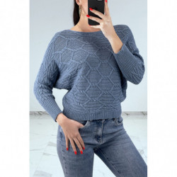 Pull indigo coupe chauve...