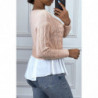 Pull rose avec volant