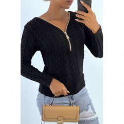 Pull Noir en maille...