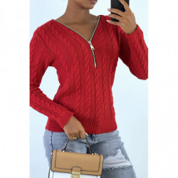 Pull Rouge en maille...