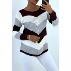 Pull en laine Bordeaux...