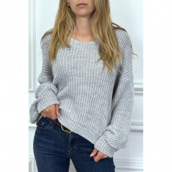 Pull gris manches boufante...