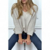 Pull beige over size et tombant composé de laine