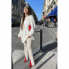 Robe pull blanc oversize en laine. Pull femme fashion et bien chaud