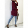 Robe pull bordeaux col roulé très tendance