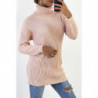 Robe pull rose col roulé très tendance