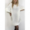 Robe pull blanche ample mi-longue col rond