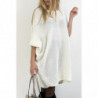 Robe pull blanche ample mi-longue col rond