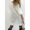 Robe pull blanche ample mi-longue col rond