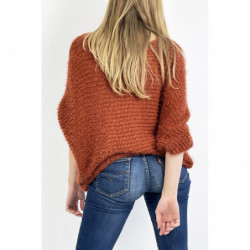 Pull cognac col rond effet...