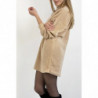 Robe pull beige courte effet moumoute à col montant douce chaleureuse et agréable à porter