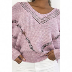 Pull col V en lilas over...