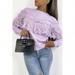 Pull lilas tombant avec...