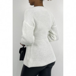 Pull mi-long blanc effet...