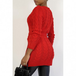 Pull tunique rouge en...