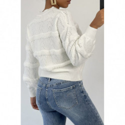 Pull court et fluide blanc...