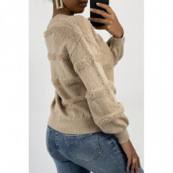 Pull court et fluide taupe...