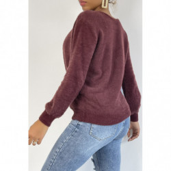 Pull cache coeur bordeaux...