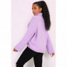 Pull côtelé oversize violet à manches larges