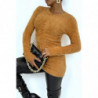 Long pull duveteux moulant camel