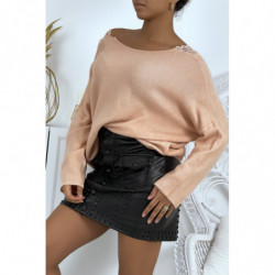 Pull fluide rose en maille...