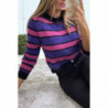 Pull duveteux violet et fuchsia