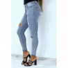 Jeans slim bleu qualité prenium taille haute