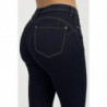 Jeans slim noir élastique avec couture effet push up