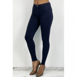 Jeans slim bleu marine à détails déchiré en bas