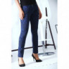 Pantalon Jeans bleu nuit extensible avec poche et motif noir S1317I