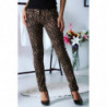 Pantalon Jeans Taupe avec ces motifs tendances Noir - S1317G