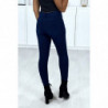 Jeans slim bleu marine très extensible avec 5 poches