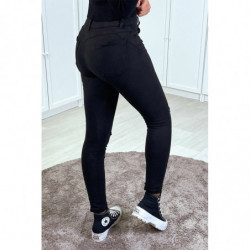 Jean slim noir lacéré aux genoux effet push up