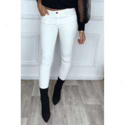 Jean slim blanc push up avec poches