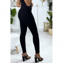 Jeans slim en noir avec fausse poches à l'avant