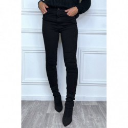 Jean slim noir taille haute avec poches