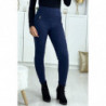 Jegging bleu en strech avec zip aux poches