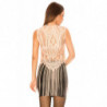 Top Rose en dentelle avec longue franges. C-267