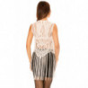 Top Blanc en dentelle avec longue franges. C-267