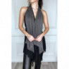 Top / gilet glamour gris et noir